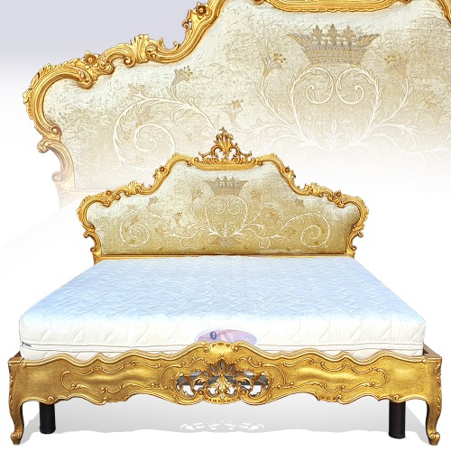 최고급 유럽 로코코풍의 금장원목 침대(에이스매트리스)(304113)